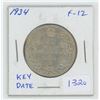 Image 1 : 1934 George V Silver 50 Cents. F-12. Key Date. Mintage of 39,539.