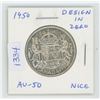 Image 1 : 1950 Silver 50 Cents. Design in Zero variety. AU-50. Nice.