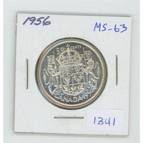 1956 Silver 50 Cents. MS-63. Nice.