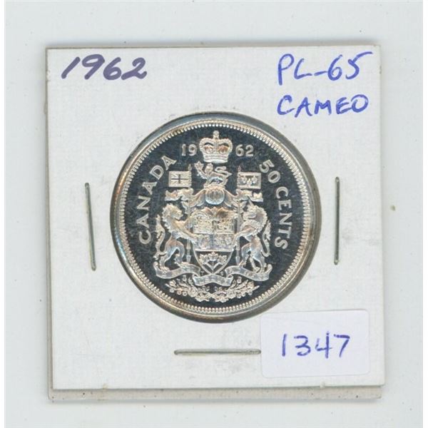 1962 Silver 50 Cents. Proof Like-65. Cameo. Beautiful.