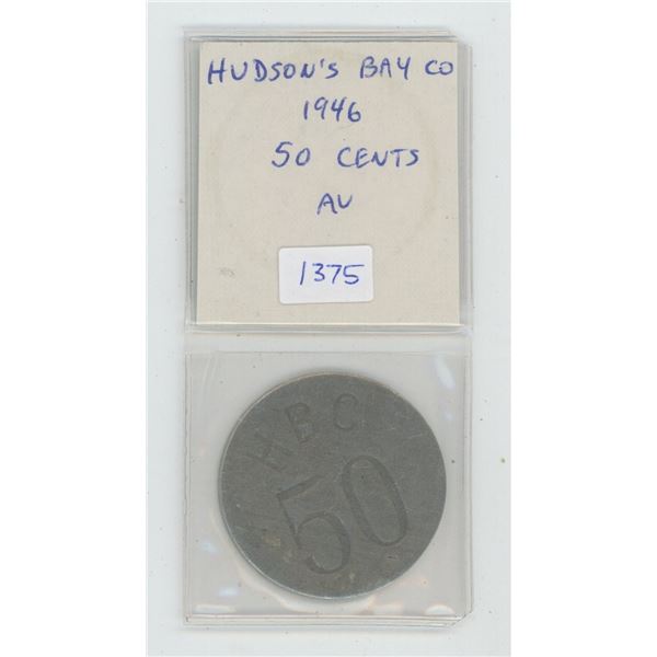 Hudson’s Bay Company 1946 Eastern Arctic 50 Cents. Issued by the HBC to teach the Inuit the decimal 