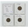 Image 1 : Complete set of 3 1919 U.S. Lincoln Wheat Small Cents. Includes 1919, 1919D, 1919S. Coins grade VG-8