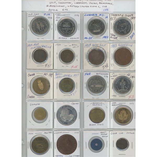 Lot of 20 Trade Dollars, Medals & Tokens. Includes Old Fort William, Fort St. John, Lunenburg Blueno