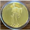 Image 2 : Apollo Belvedere. From the Ancient Greece medals series. A beautiful gold-plated bronze medal measur