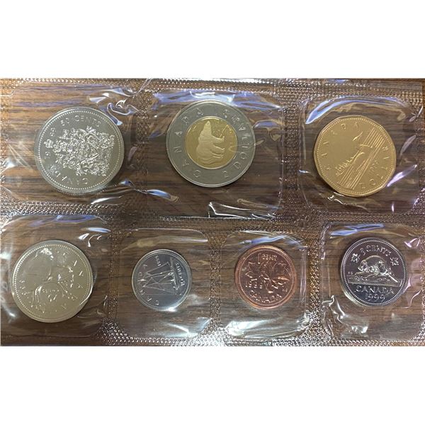 1999 Proof Like Set. 7-coin set featuring Polar Bear toonie.