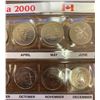 Image 3 : 2000 Millennium 25 cents set. Includes all 12 coins. In custom folder.