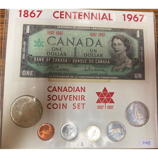 1967 Canadian Centennial Souvenir Coin & Paper Money Set