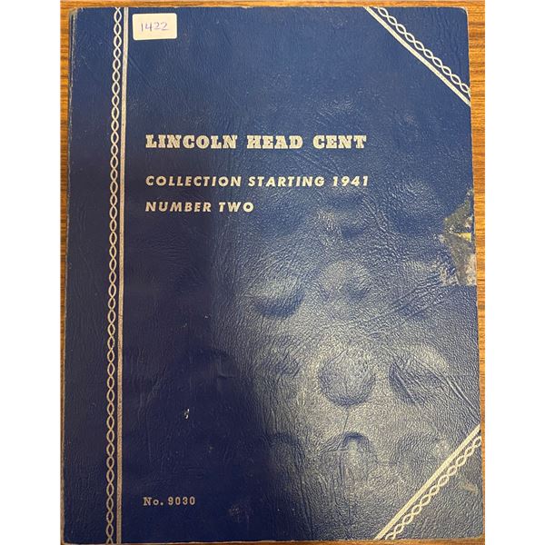 Lincoln Head Cent Collection. Complete set of 88 Lincoln cents from 1941 to 1975. Housed in a blue W
