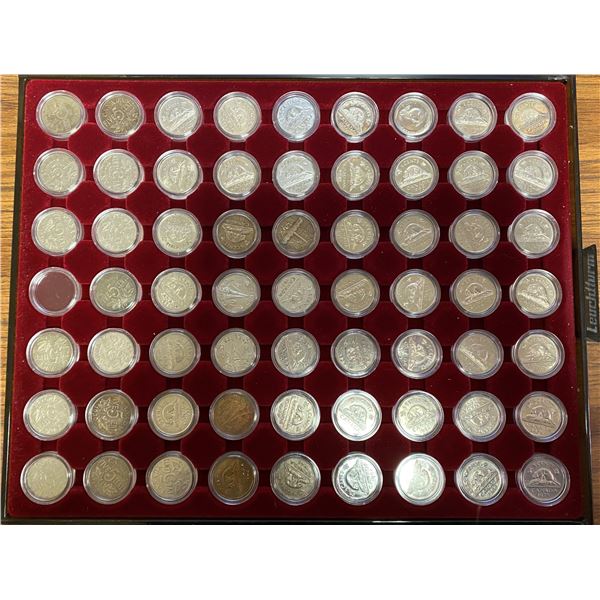 Set of 62 Canadian Nickel 5 cents 1922 – 1984, Complete, missing only 1925. Each coin individually h
