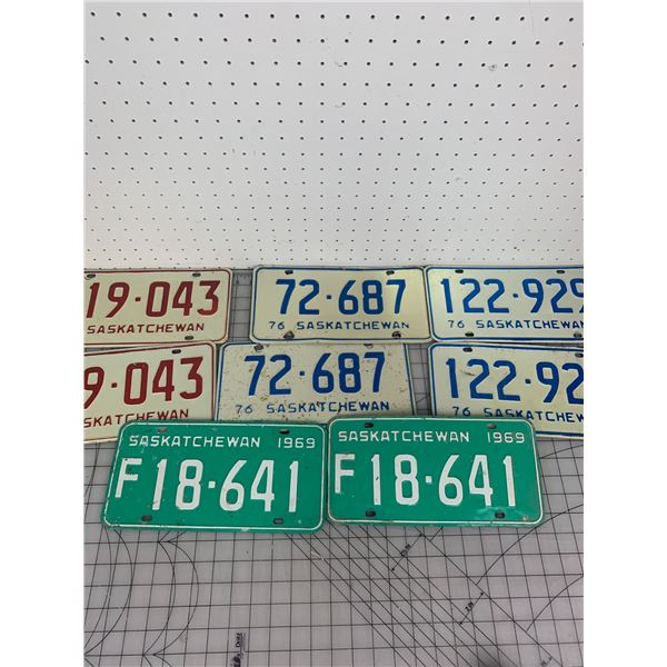LOT OF SASK LICENCE PLATE PAIRS