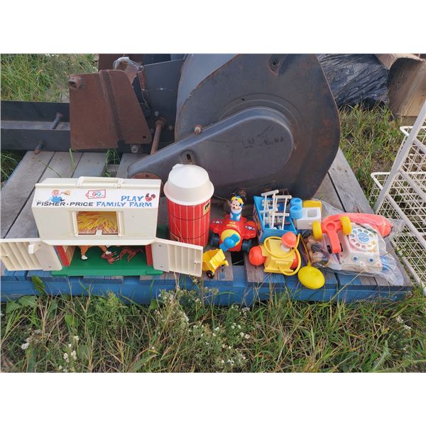 lot of Fisher Price toys -Family Farm, telephone, etc