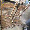 Image 3 : Two antique chairs (one is split ) old hard wood chairs