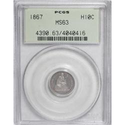 1867 H10C MS63 PCGS