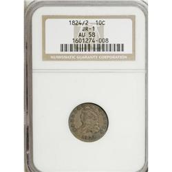 1824/2 10C AU58 NGC