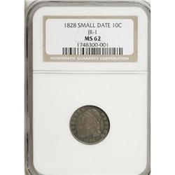 1828 10C Small Date MS62 NGC