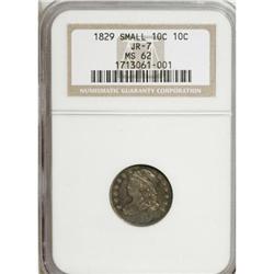 1829 10C Small 10C MS62 NGC