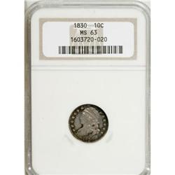 1830 10C Medium 10C MS63 NGC