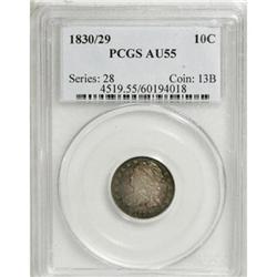 1830/29 10C AU55 PCGS