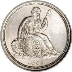 1837 10C No Stars, Large Date MS66 NGC