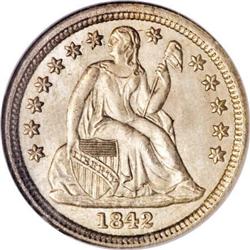1842 10C MS67 NGC