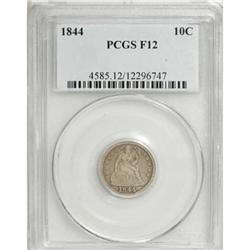 1844 10C Fine 12 PCGS
