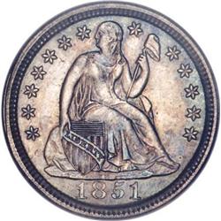 1851 10C MS64 PCGS