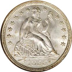 1855 10C Arrows MS68 NGC