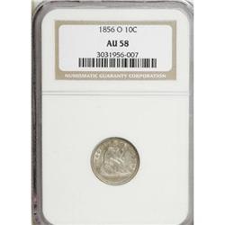 1856-O 10C AU58 NGC