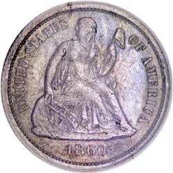 1860-O 10C--Improperly Cleaned, Artificial