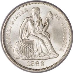 1863-S 10C MS65 PCGS