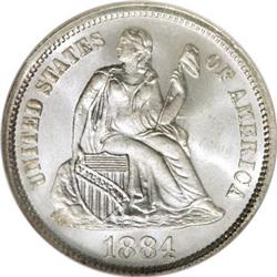 1884 10C MS68 NGC