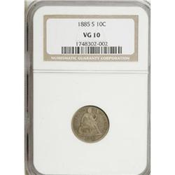 1885-S 10C VG10 NGC