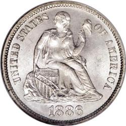 1886 10C MS67 NGC