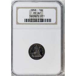 1858 10C PR62 NGC