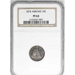 1874 10C Arrows PR63 NGC
