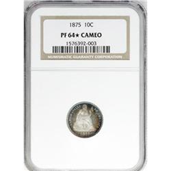 1875 10C PR64 Cameo NGC