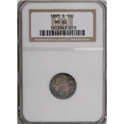 1893-S 10C MS62 NGC