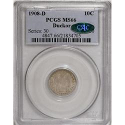 1908-D 10C MS66 PCGS