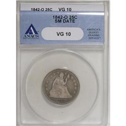 1842-O 25C Small Date VG10 ANACS