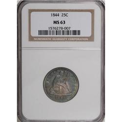 1844 25C MS63 NGC
