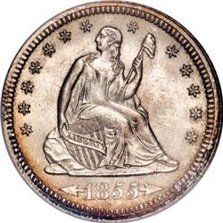 1855 25C Arrows MS65 NGC