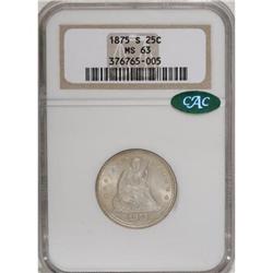 1875-S 25C MS63 NGC