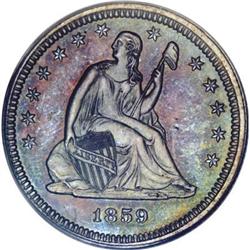1859 25C PR64 PCGS