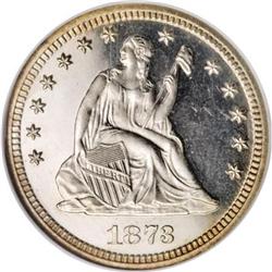 1873 25C No Arrows PR65 Cameo NGC