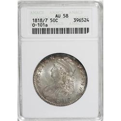 1818/7 50C AU58 ANACS O-101a