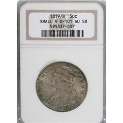 1819/8 50C Small 9 AU58 NGC