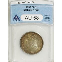 1837 50C AU58 ANACS