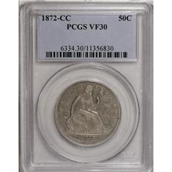 1872-CC 50C VF30 PCGS