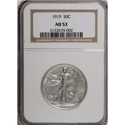 1919 50C AU53 NGC