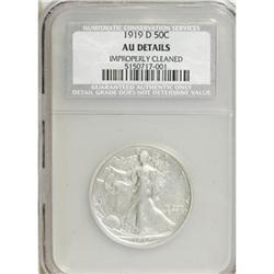 1919-D 50C AU50 Details NCS